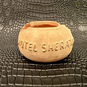 RARE Vintage Hotel Sheraton Ixtapa Mexico Clay Pottery Ashtray HANDMADE VINTAGE